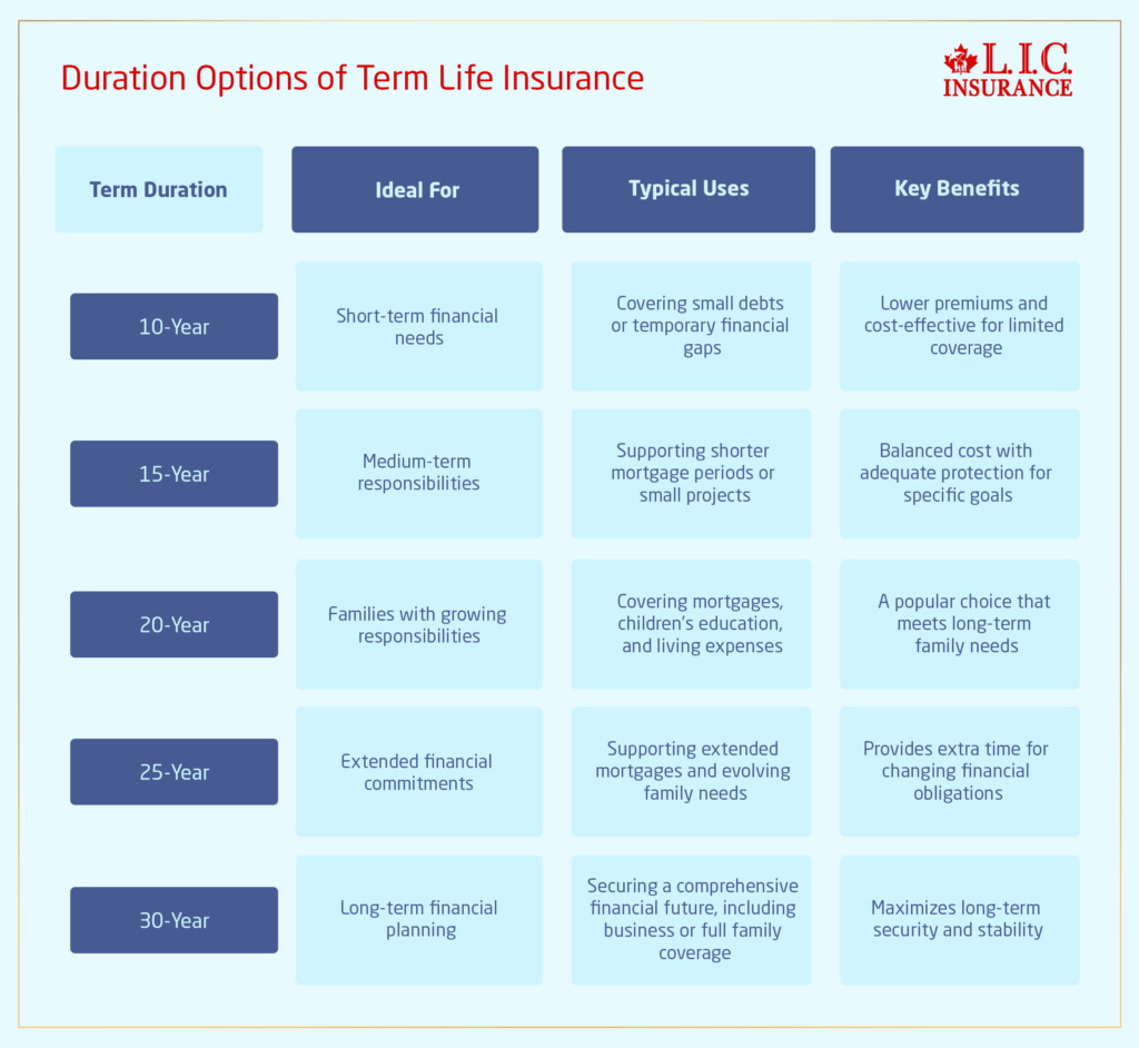 Duration Options of Term Life Insurance Policy