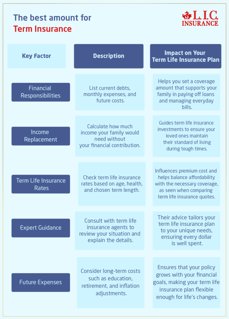 The best amount for Term Insurance Plans